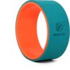 Yoga Wheel For Men & Women | Big Circle Wheel For Abs, Home Training, Deep Tissue Massage, Back Pain, Stretching, Back Bends,Sweat Resistant | 12.75x5.75 inch (Teal-Dark Orange) - Image 2