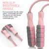 FITMYFAVO Jump Rope Cotton Adjustable Skipping Weighted jumprope for Women，Adult and Children Athletic Fitness Exercise Jumping Rope (Pink) - Image 6