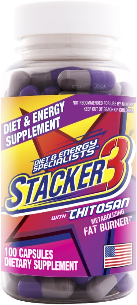 Stacker 3 Metabolizing Fat Burner with Chitosan, Capsules, 100Count Bottle - Image 2