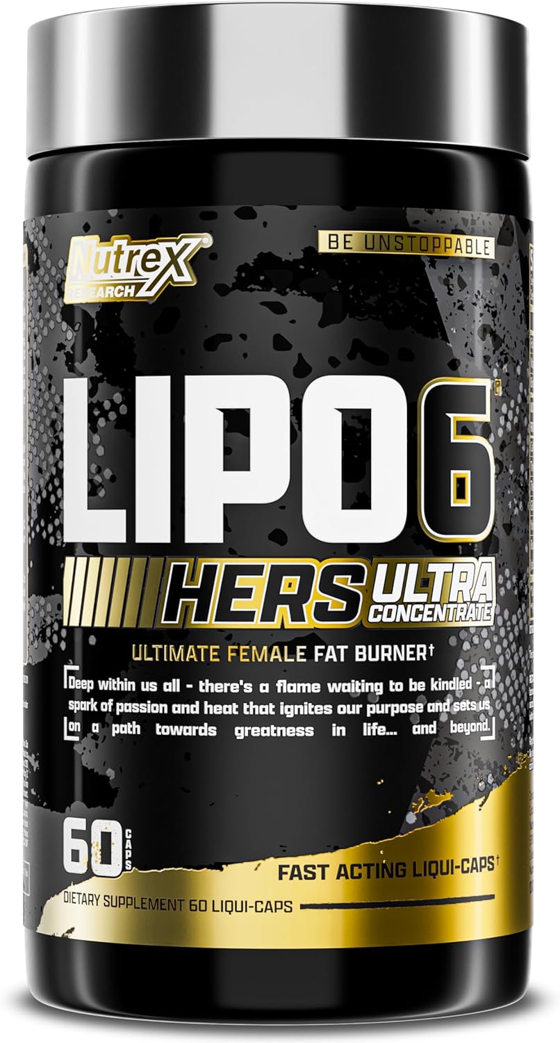 Nutrex Research Lipo-6 Black Hers Ultra Concentrate | Weight Loss Pills for Women | Fat Burner, Appetite Suppressant, Metabolism Booster for Weight Loss + Hair, Skin, & Nails Support | 60 Diet Pills - Image 2