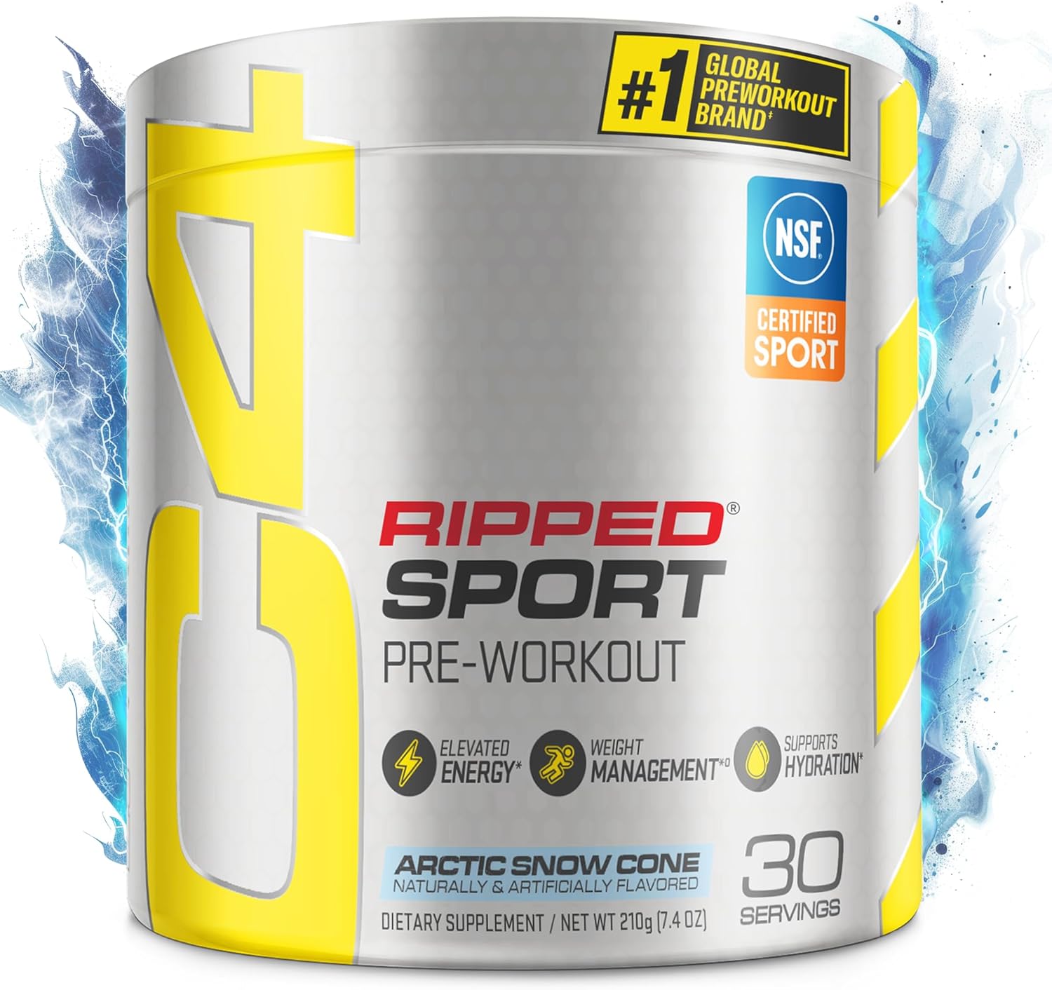 C4 Ripped Sport Pre Workout Powder Arctic Snow Cone - NSF Certified for Sport + Sugar Free Preworkout Energy Supplement for Men & Women - 135mg Caffeine + Weight Loss - 30 Servings - Image 2