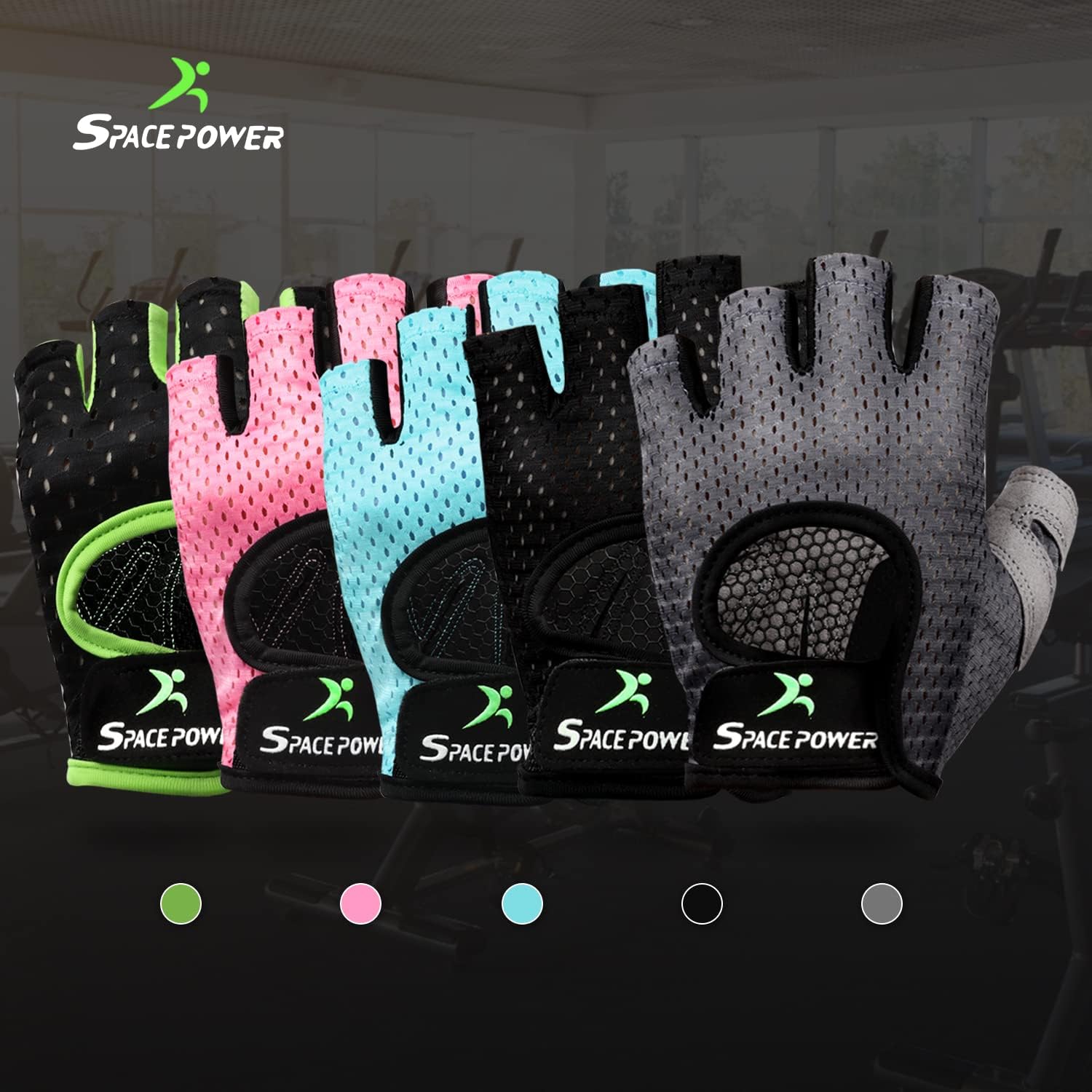 spacepower Workout Gloves, Weight Lifting Gloves for Women&Men, Lightweight Breathable Gym Gloves for Exercise - Image 6