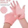 4 Pairs Non-Slip Yoga & Pilates Gloves - Half Finger Ballet Dance Gloves with Wrist Grips - Cotton Ladies Mittens Protection Equipments - Image 4