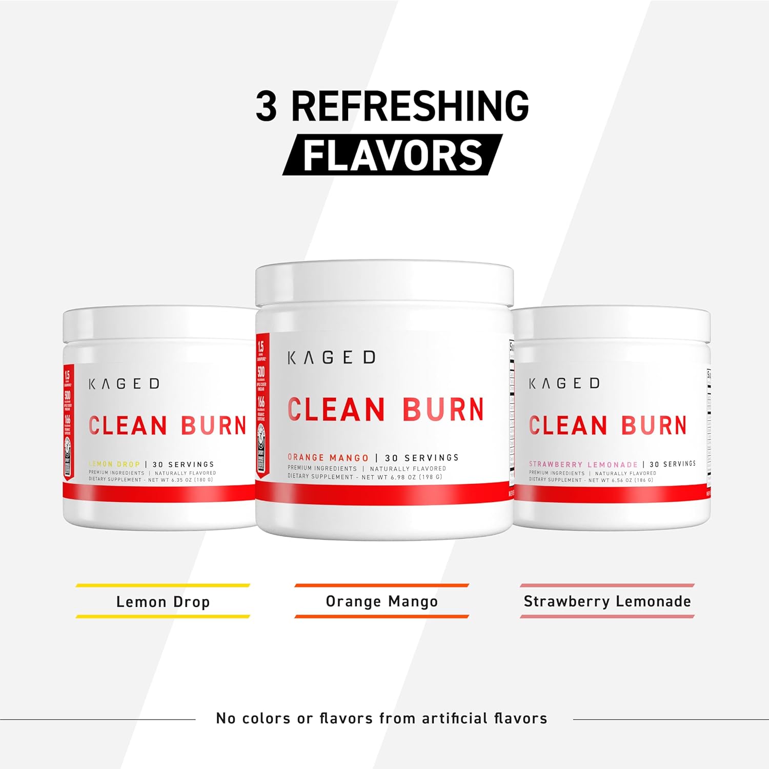 Kaged Thermogenic Powder Clean Burn Strawberry Lemonade Men & Women Weight Management Supplement Organic Caffeine Apple Cider Vinegar 30 Servings - Image 8