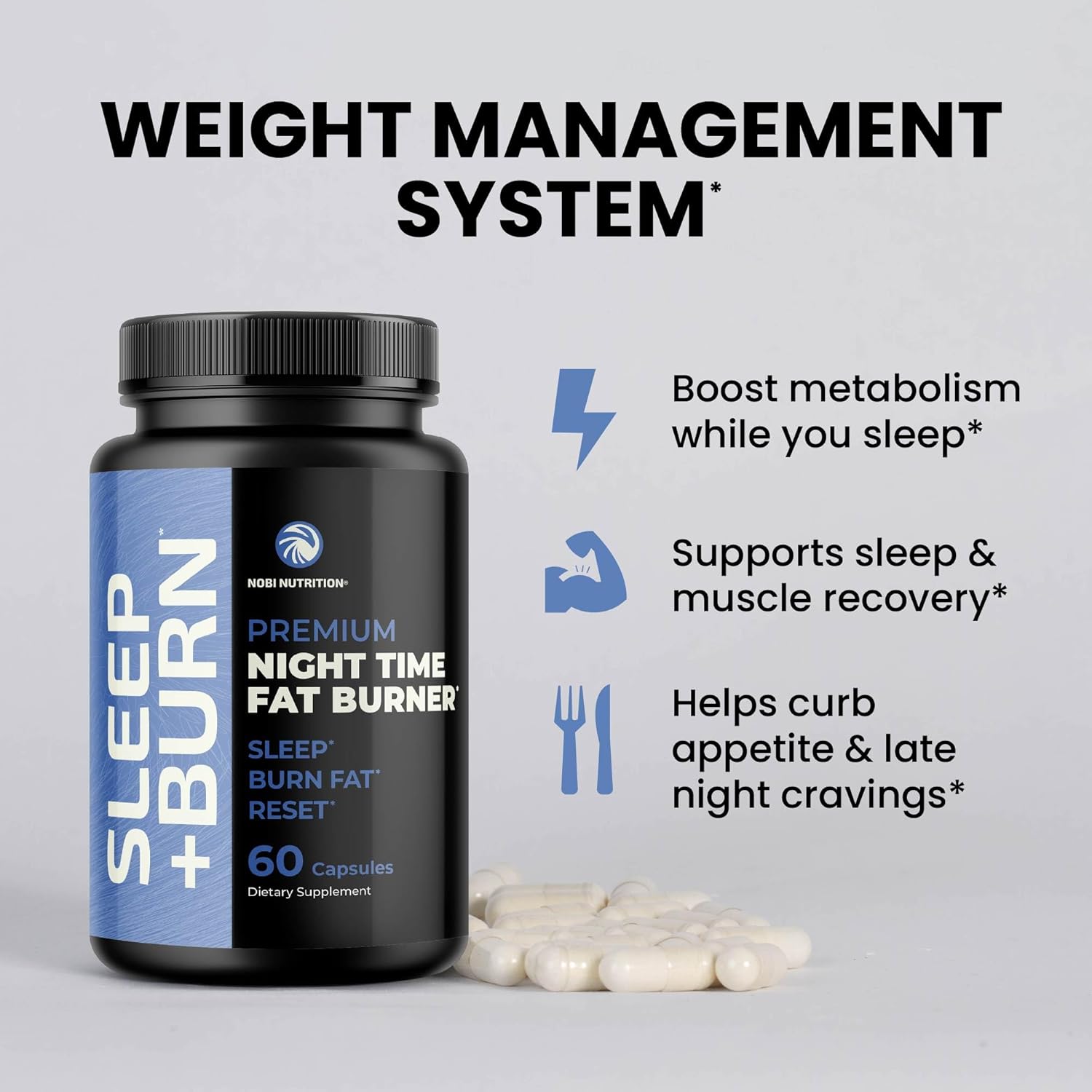 Night Time Fat Burner to Shred While You Sleep | Belly Fat Burner, Carb Blocker & Weight Loss Support Supplements | Lose Weight, Support Metabolism & Fall Asleep Fast | 60 Nighttime Diet Pills - Image 4