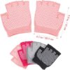 4 Pairs Non-Slip Yoga & Pilates Gloves - Half Finger Ballet Dance Gloves with Wrist Grips - Cotton Ladies Mittens Protection Equipments - Image 3