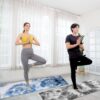 Treela 2 Pcs Yoga Towel, Non Slip Hot Yoga Mat 73'' x 25'' Soft Sweat Absorbent Blanket Workout Towel for Gym Pilates(Black and Blue) - Image 7