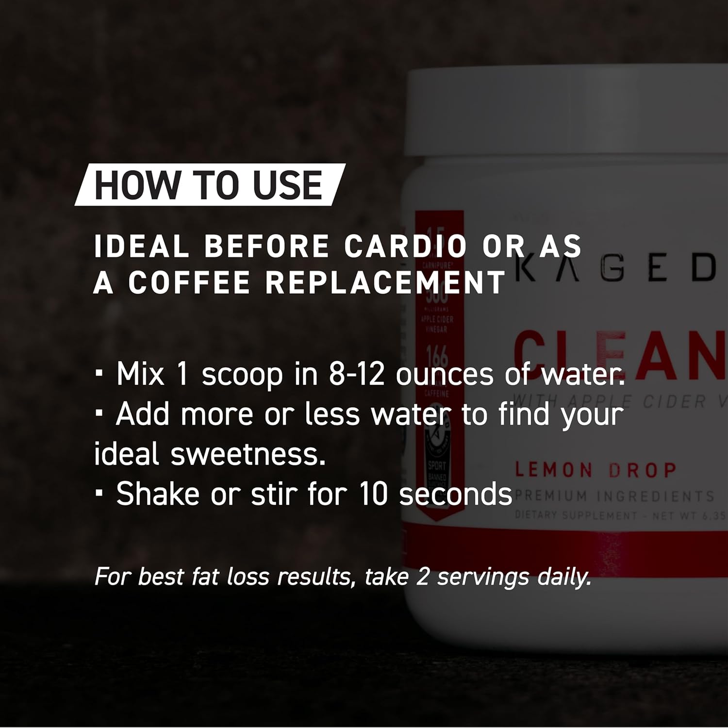 Kaged Thermogenic Powder Clean Burn Strawberry Lemonade Men & Women Weight Management Supplement Organic Caffeine Apple Cider Vinegar 30 Servings - Image 9