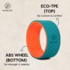 Yoga Wheel For Men & Women | Big Circle Wheel For Abs, Home Training, Deep Tissue Massage, Back Pain, Stretching, Back Bends,Sweat Resistant | 12.75x5.75 inch (Teal-Dark Orange) - Image 6