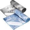 Treela 2 Pcs Yoga Towel, Non Slip Hot Yoga Mat 73'' x 25'' Soft Sweat Absorbent Blanket Workout Towel for Gym Pilates(Black and Blue) - Image 2