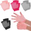 4 Pairs Non-Slip Yoga & Pilates Gloves - Half Finger Ballet Dance Gloves with Wrist Grips - Cotton Ladies Mittens Protection Equipments - Image 2