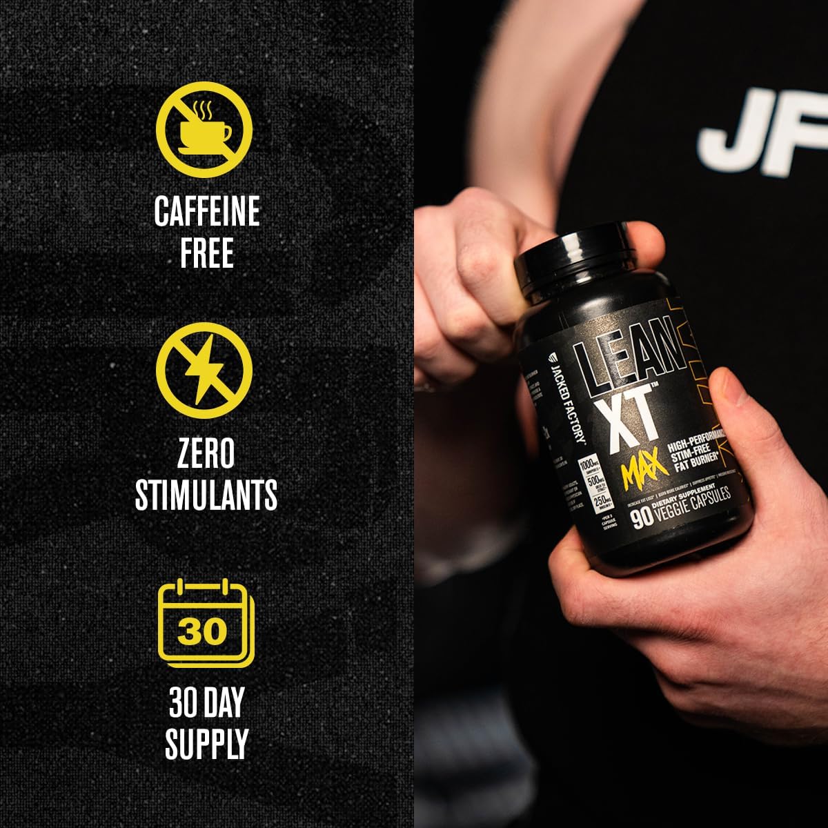 Jacked Factory Lean-XT Max - High-Performance Stim-Free Fat Burner with Carnipure, Green Tea Extract, InnoSlim, & ForsLean for Increased Metabolism, Weight Loss, & Appetite Suppression - 90 Count - Image 3