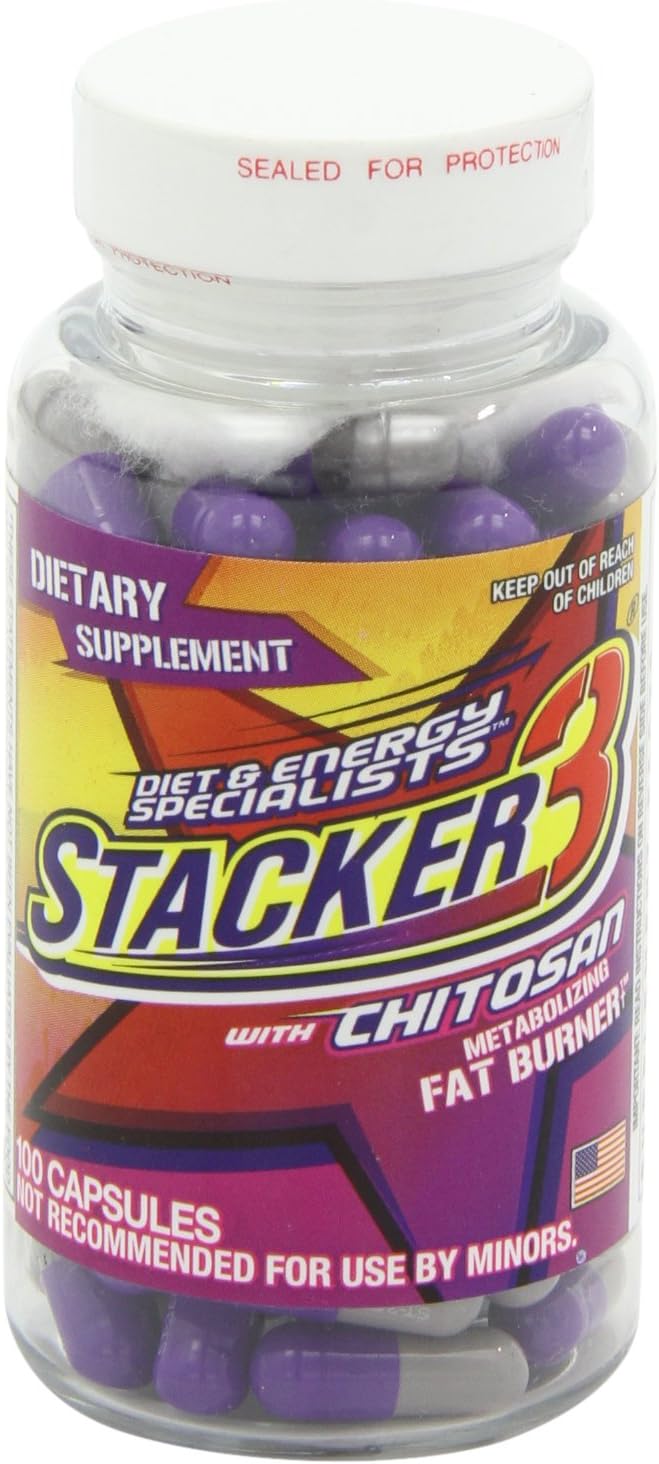 Stacker 3 Metabolizing Fat Burner with Chitosan, Capsules, 100Count Bottle - Image 8