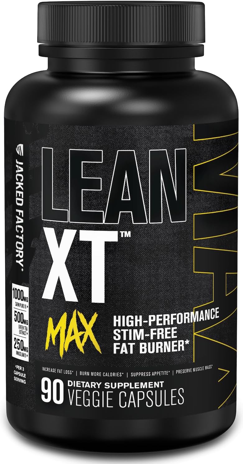Jacked Factory Lean-XT Max - High-Performance Stim-Free Fat Burner with Carnipure, Green Tea Extract, InnoSlim, & ForsLean for Increased Metabolism, Weight Loss, & Appetite Suppression - 90 Count - Image 2