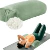 HOMBYS Shredded Foam Yoga Bolster Pillow for Restorative Yoga & Meditation, Versatile Rectangular Yoga Support Pillow Premium Meditation Cushion with Washable Velvet Cover& Carry Handle - Image 2