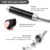 Redify Weighted Jump Rope for Workout Fitness(1LB), Tangle-Free Ball Bearing Rapid Speed Skipping Rope for MMA Boxing Weight-loss,Aluminum Handle Adjustable Length 9MM Fabric Cotton+9MM Solid PVC Rope - Image 4