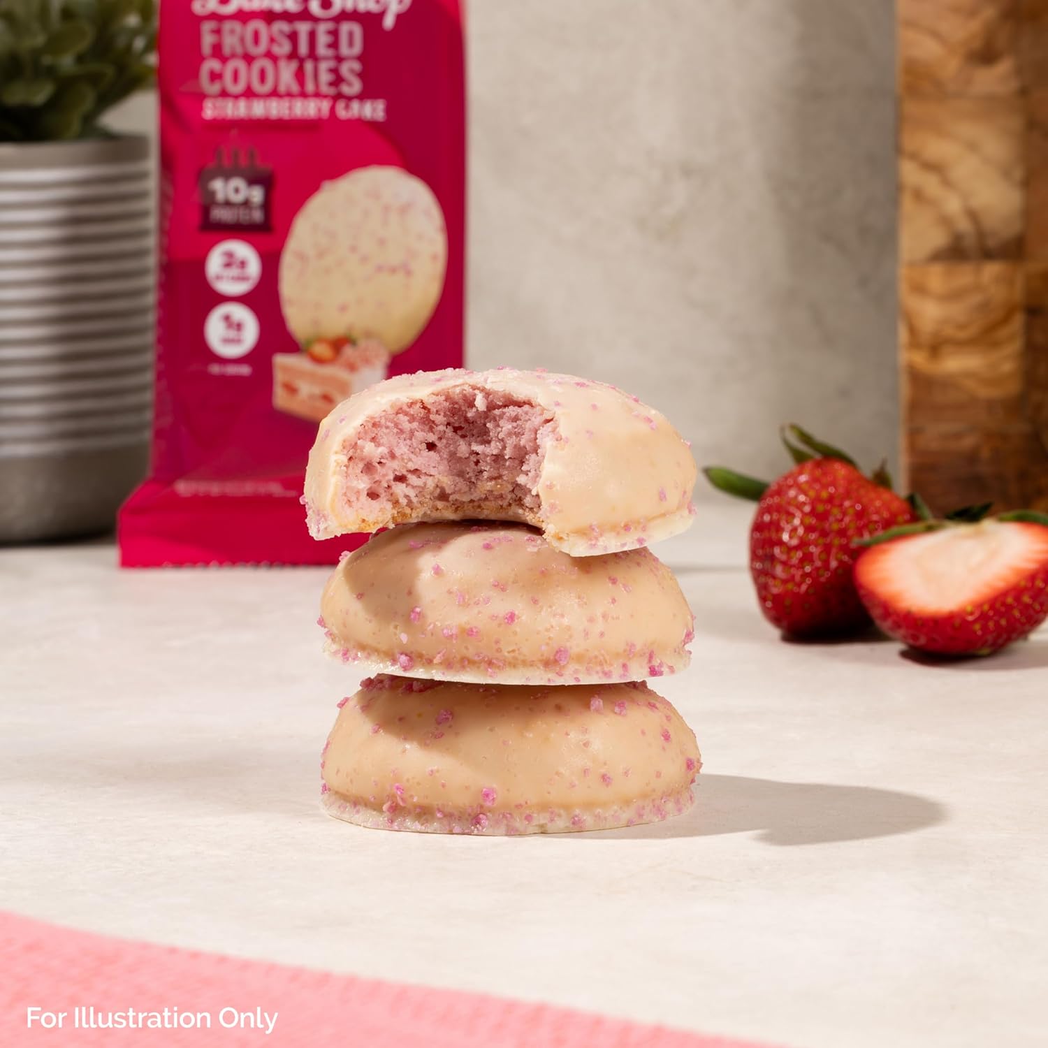 Quest Nutrition Frosted Cookies Twin Pack, Strawberry Cake, 1g Sugar, 10g Protein, 2g Net Carbs, Gluten Free, 16 Cookies - Image 6