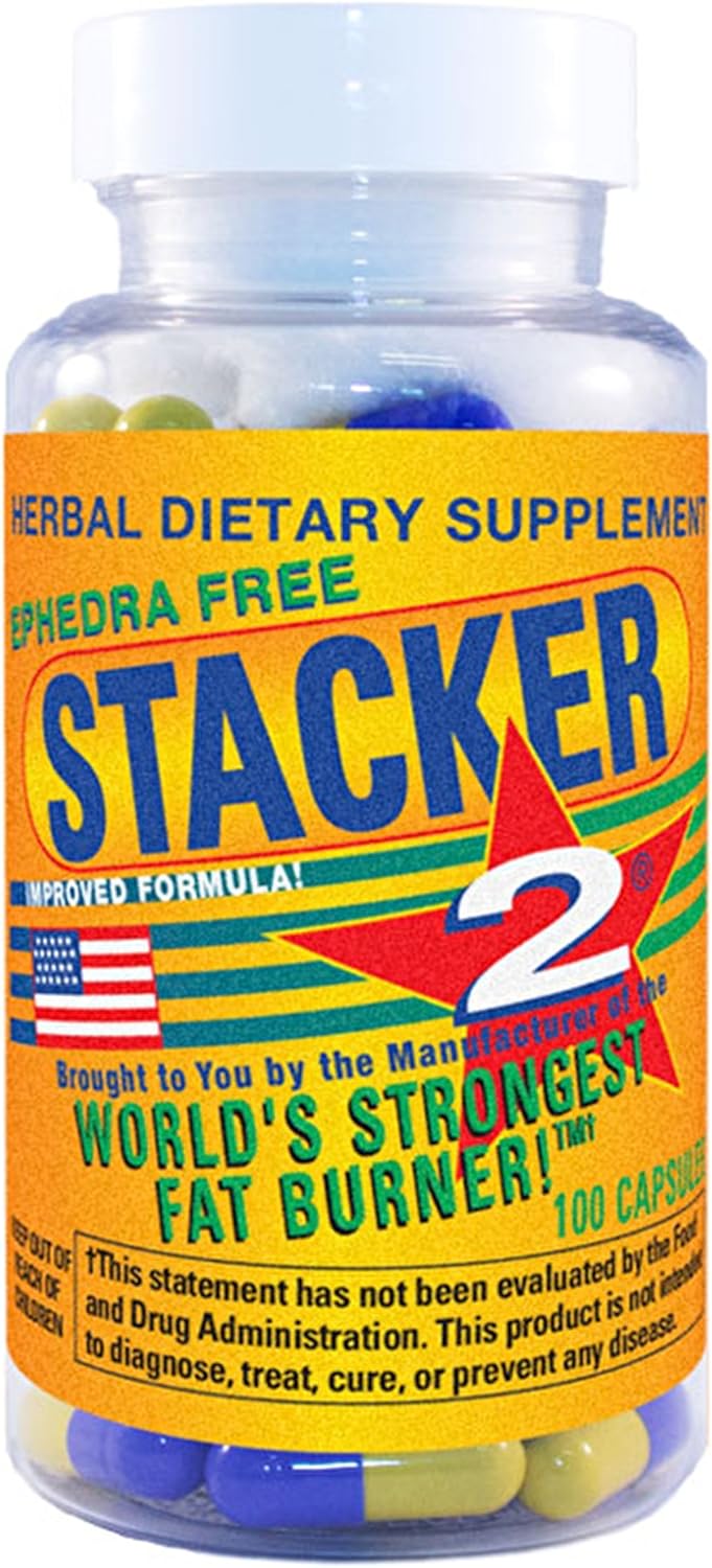 Stacker 2 Fat Burner Capsules, Ephedra Free, 100-Count Bottle - Image 2
