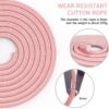 FITMYFAVO Jump Rope Cotton Adjustable Skipping Weighted jumprope for Women，Adult and Children Athletic Fitness Exercise Jumping Rope (Pink) - Image 3