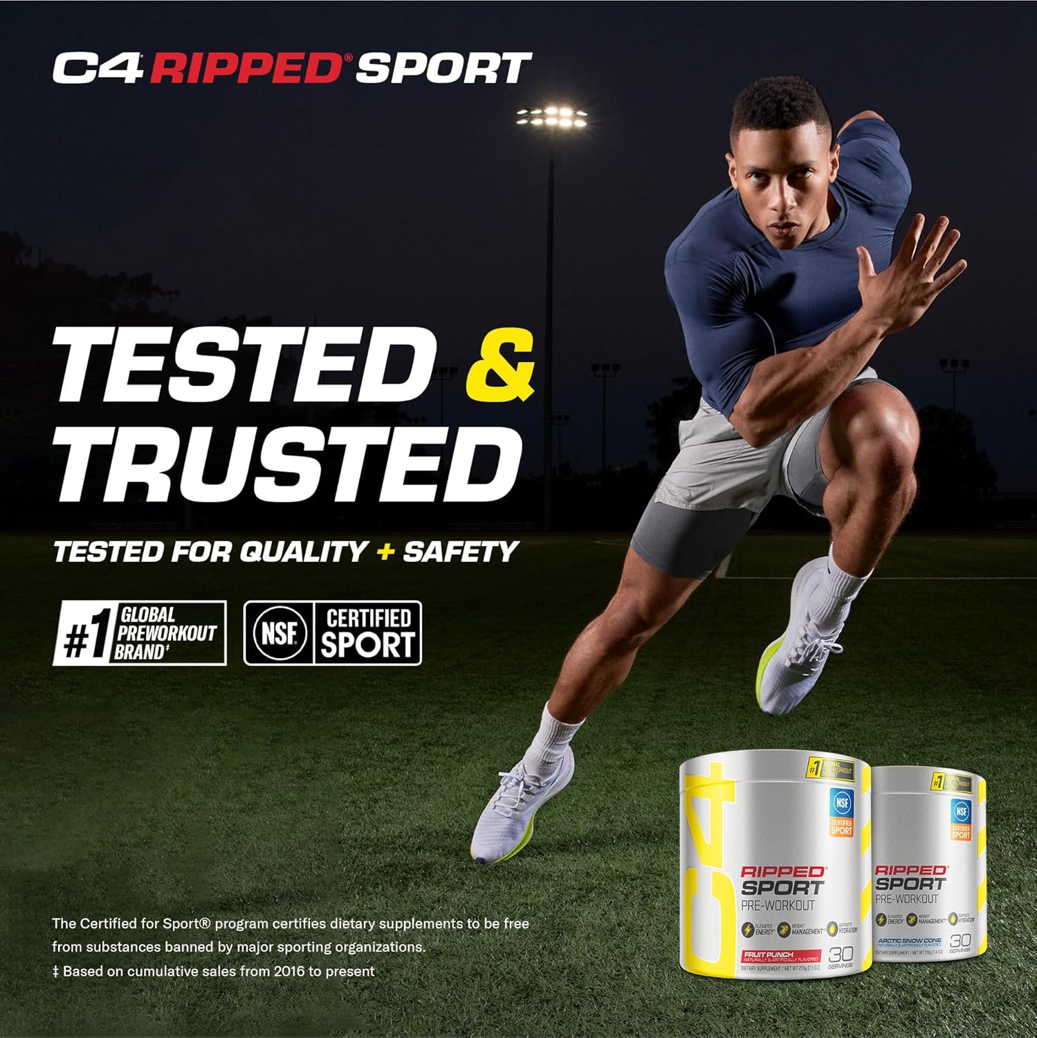 C4 Ripped Sport Pre Workout Powder Arctic Snow Cone - NSF Certified for Sport + Sugar Free Preworkout Energy Supplement for Men & Women - 135mg Caffeine + Weight Loss - 30 Servings - Image 4