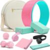 Yoga Wheel Set, Yoga Wheel For Back Pain & Stretching, Yoga Blocks 2 Pack With Strap, Deep Tissue Relief Massage Back Foam Roller Wheel Cracker, Exercise Balls Physical Therapy, Yoga Ball - Image 2