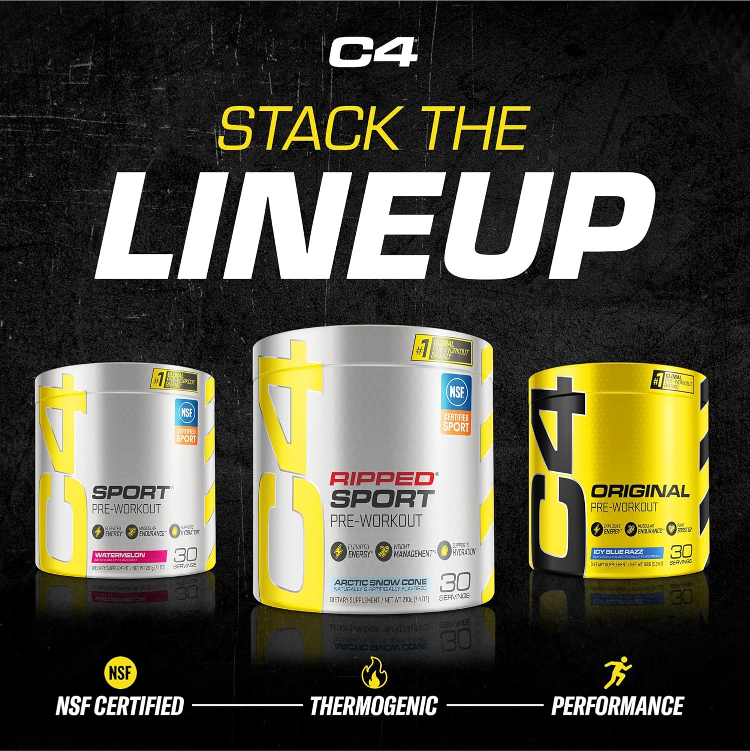 C4 Ripped Sport Pre Workout Powder Arctic Snow Cone - NSF Certified for Sport + Sugar Free Preworkout Energy Supplement for Men & Women - 135mg Caffeine + Weight Loss - 30 Servings - Image 8