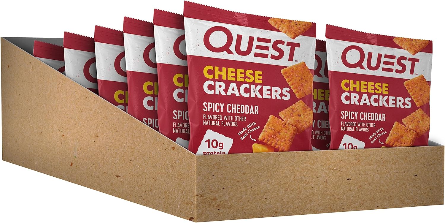 Quest Nutrition Cheese Crackers, Spicy Cheddar Blast, 10g of Protein, Low Carb, Made with Real Cheese, 12 Count (1.06 oz bags) - Image 4