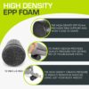 ProsourceFit High Density Foam Rollers 12 - inches long, Firm Full Body Athletic Massage Tool for Back Stretching, Yoga, Pilates, Post Workout Muscle Recuperation, Black - Image 4