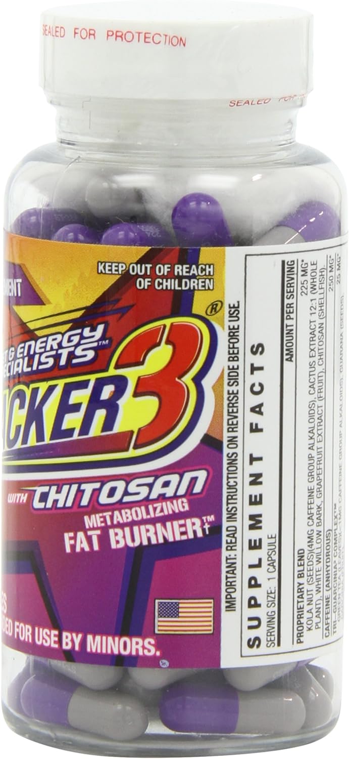Stacker 3 Metabolizing Fat Burner with Chitosan, Capsules, 100Count Bottle - Image 3