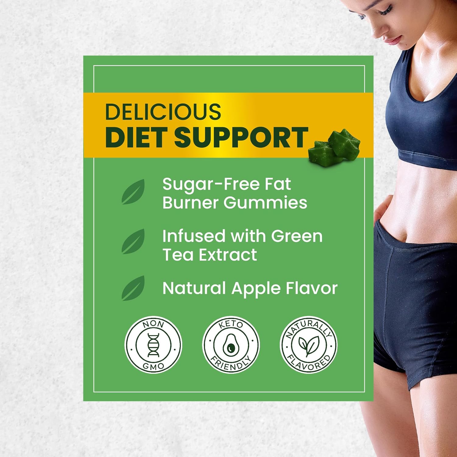 Nobi Nutrition Green Tea Fat Burner Gummies for Weight Loss | Metabolism Boost & Appetite Suppressant with Green Coffee Bean and Garcinia Cambogia | Pills to Burn Belly Fat for Women & Men - Image 6