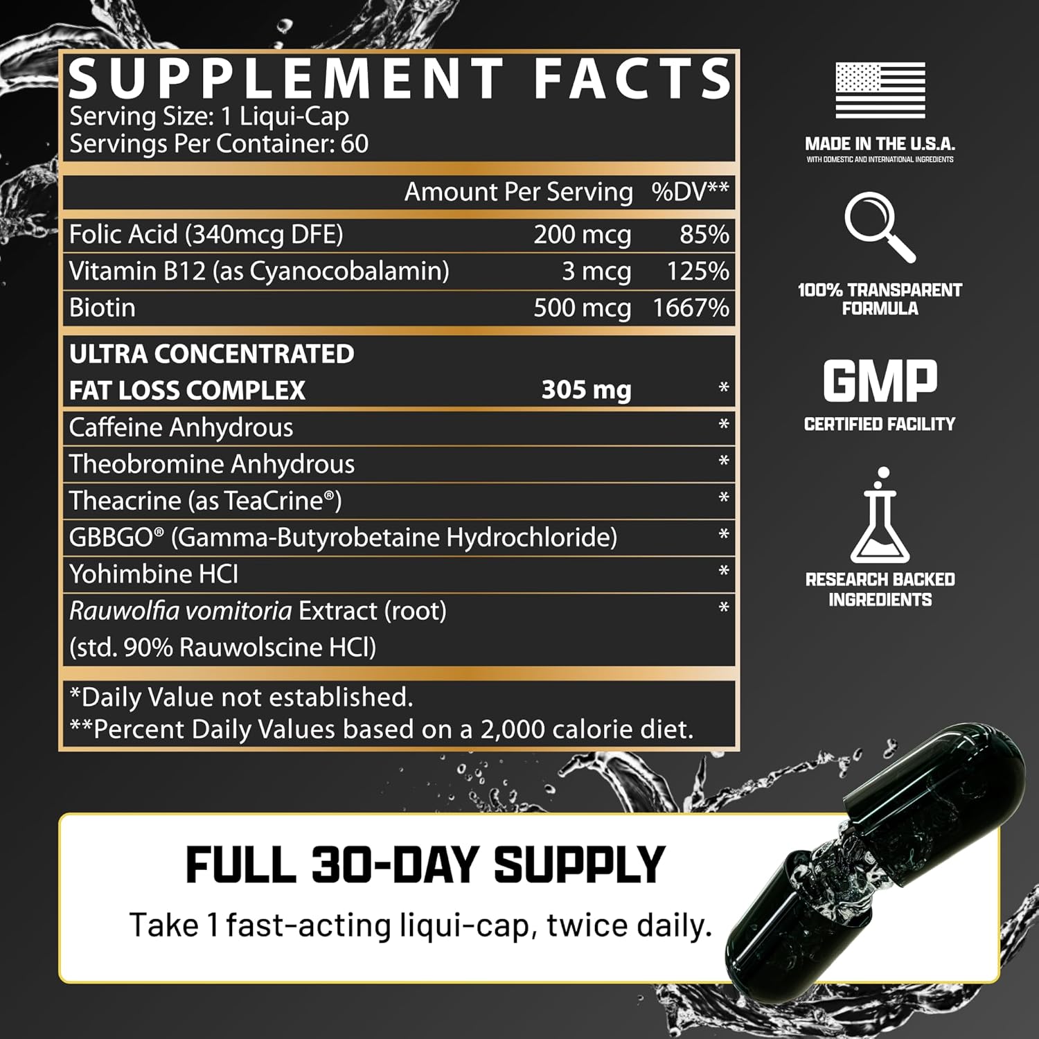 Nutrex Research Lipo-6 Black Hers Ultra Concentrate | Weight Loss Pills for Women | Fat Burner, Appetite Suppressant, Metabolism Booster for Weight Loss + Hair, Skin, & Nails Support | 60 Diet Pills - Image 6