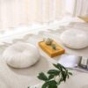 Floor Pillow Meditation Cushion Round Large Floor Pillows Seating for Adults, Velvet Thick Floor Cushions for Yoga Living Room Balcony Outdoor Tatami（Beige） - Image 5