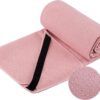 New Microfiber Hot Yoga Towel Mat, 24 x 72 inches, with Non-Slip Silicone Grip, Secure Fit Elastic Straps - Image 2