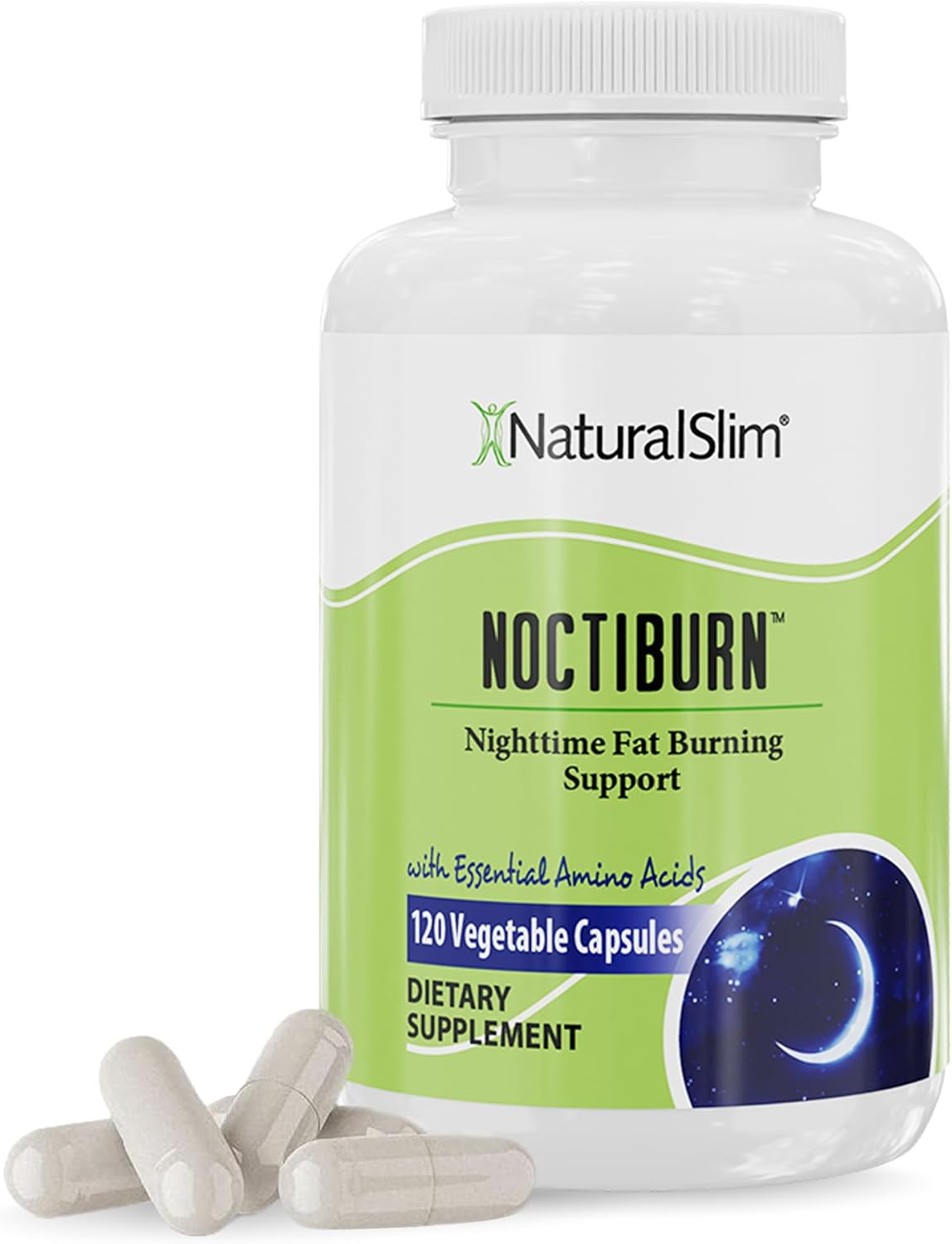 NaturalSlim Night Time Fat Burner for Women & Men - Noctiburn Overnight Fat Burning Supplements with Essentials Amino Acid for Night Burn Metabolism Support - 120 Vegetable Capsules - Image 2