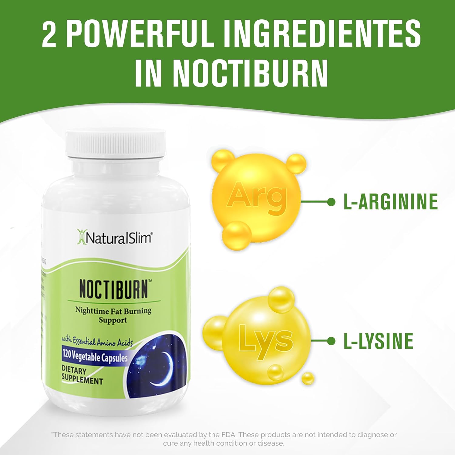 NaturalSlim Night Time Fat Burner for Women & Men - Noctiburn Overnight Fat Burning Supplements with Essentials Amino Acid for Night Burn Metabolism Support - 120 Vegetable Capsules - Image 7