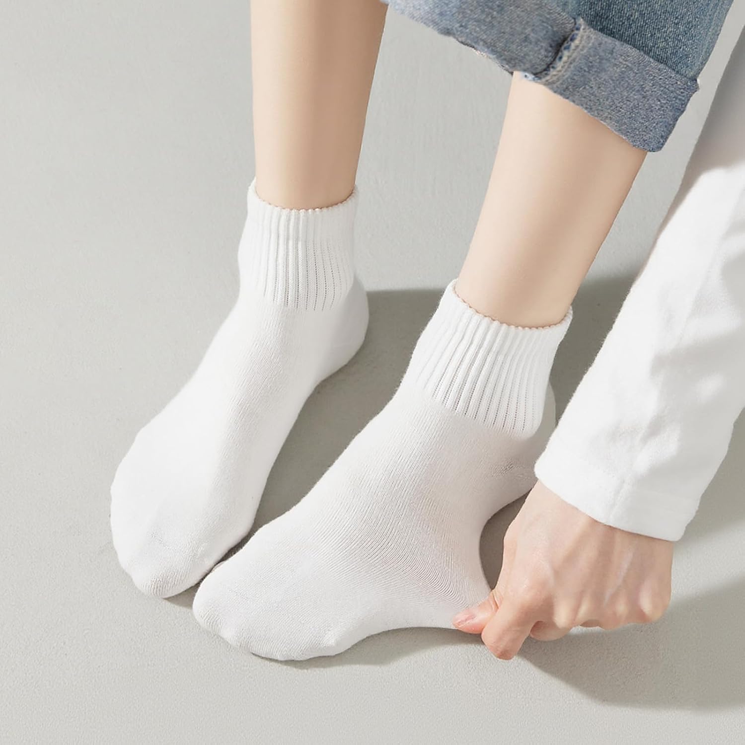 Womens Mini Crew Ankle Socks 8 Pairs Thin Cotton Athletic Casual Socks for Women Gym Running Sports - Image 5
