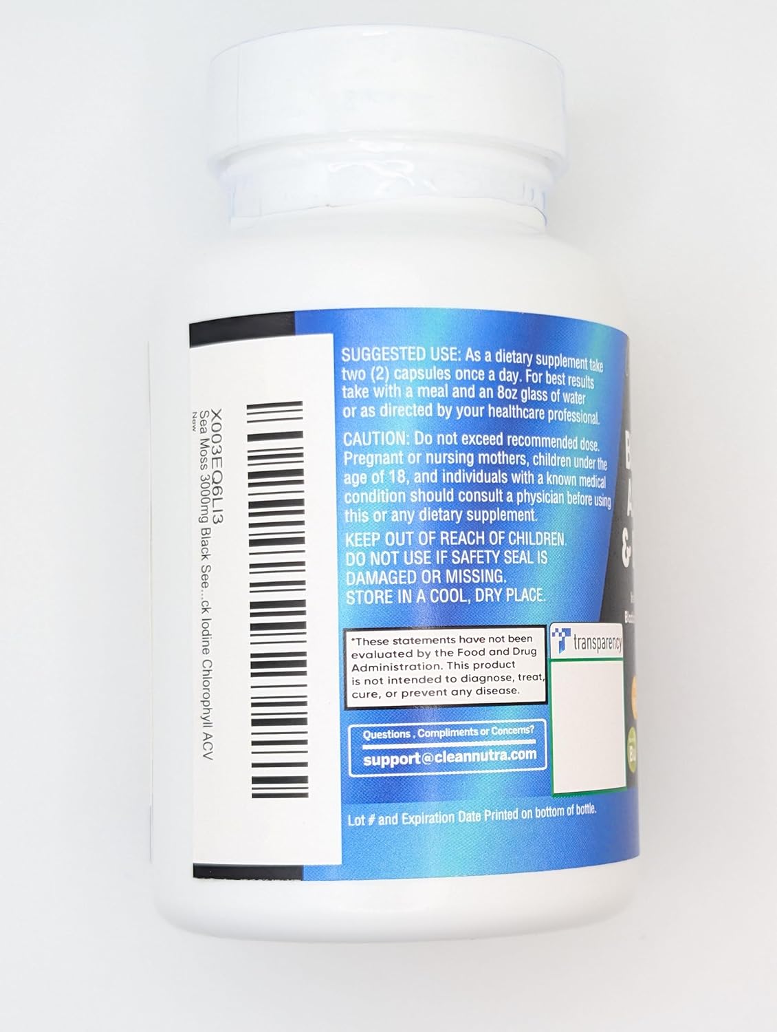 Clean Nutraceuticals Sea Moss Black Seed Oil Ashwagandha Turmeric Bladderwrack Burdock & Vitamin C Vitamin D3 with Elderberry Manuka Dandelion Yellow Dock Iodine Chlorophyll ACV - Image 9