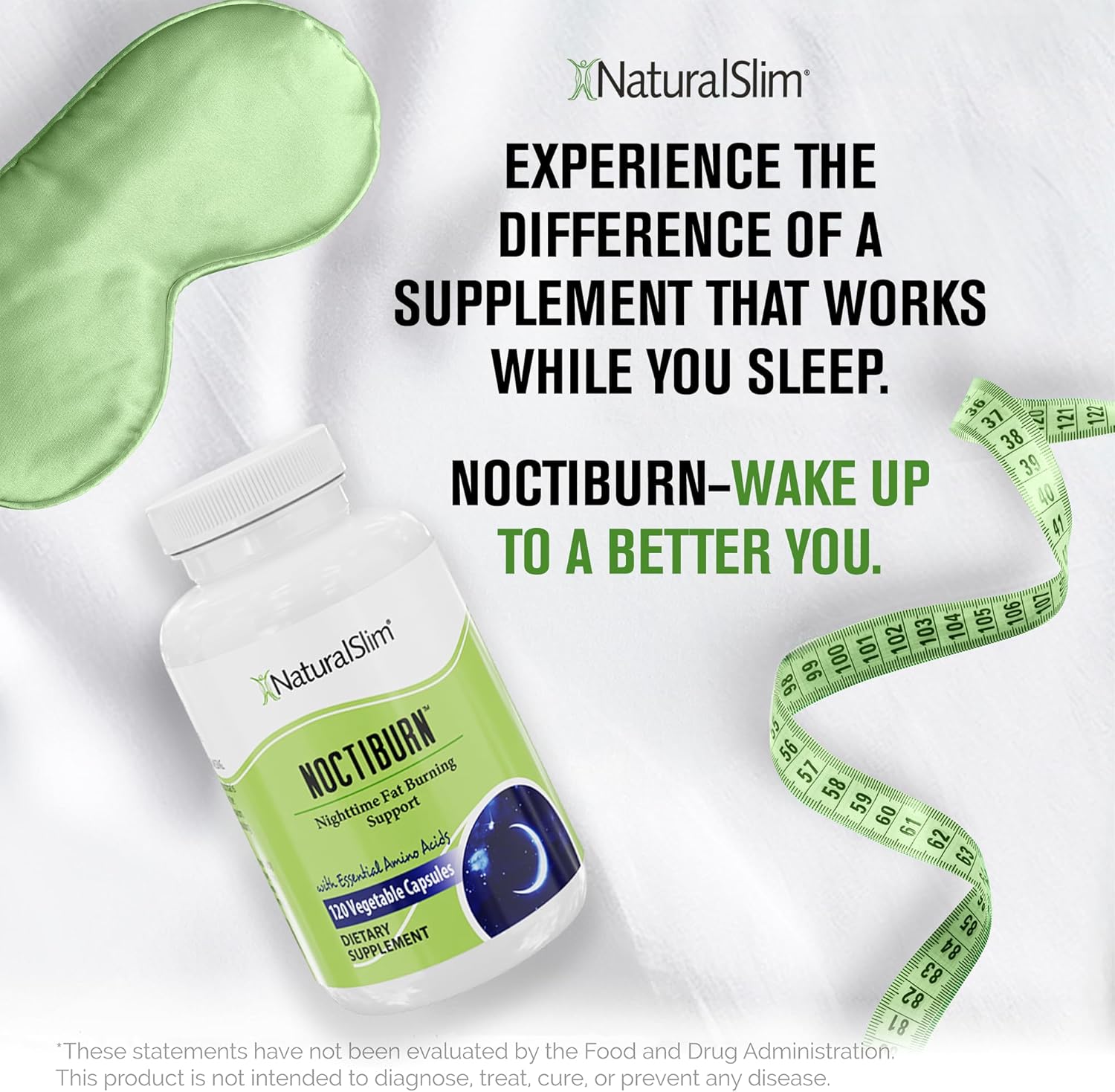 NaturalSlim Night Time Fat Burner for Women & Men - Noctiburn Overnight Fat Burning Supplements with Essentials Amino Acid for Night Burn Metabolism Support - 120 Vegetable Capsules - Image 6