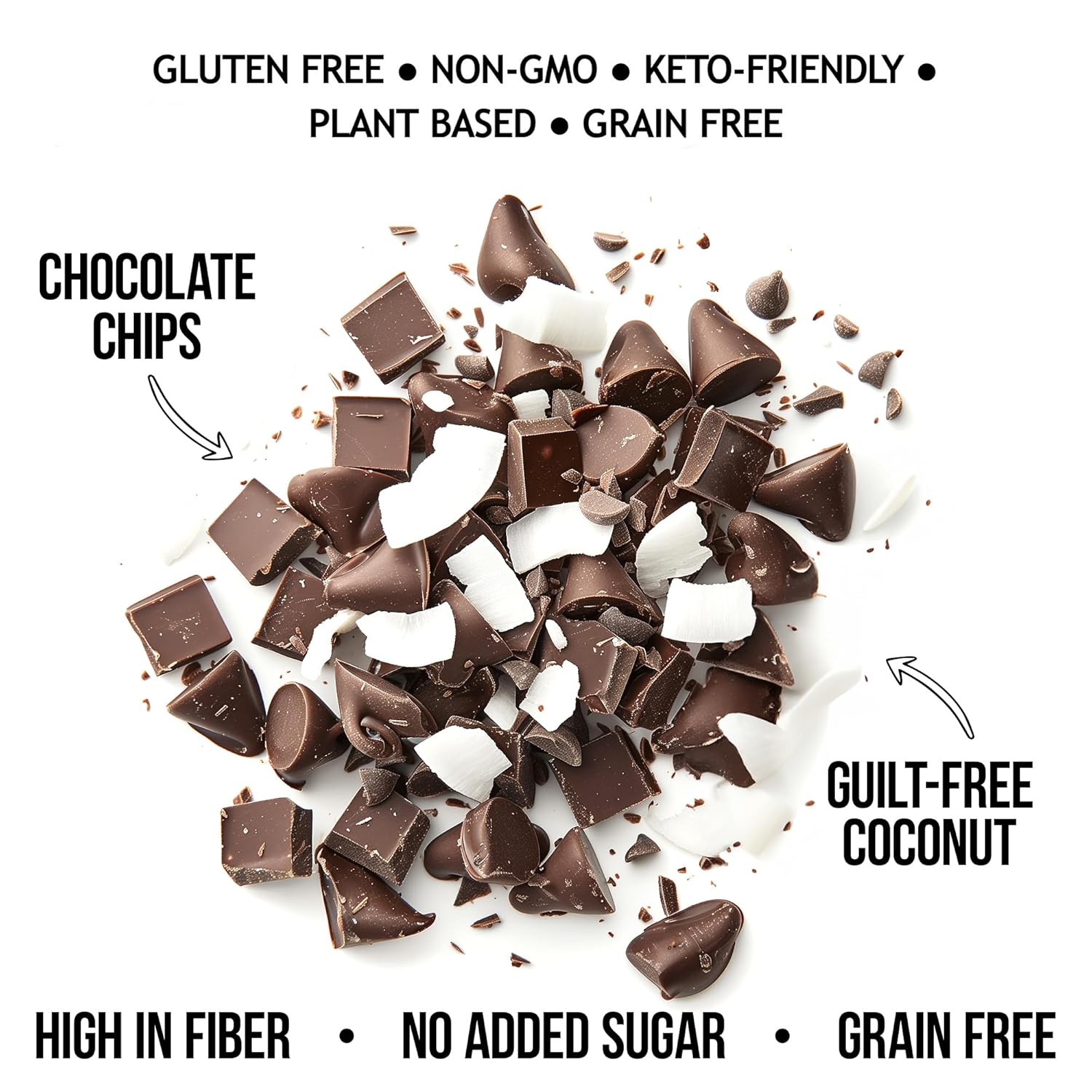 TGB Chocolate Chip Granola Cereal, Keto Friendly Snack, No Added Sugar, Gluten Free, High Fiber, 8oz Resealable Bag (Pack of 1) - Image 3