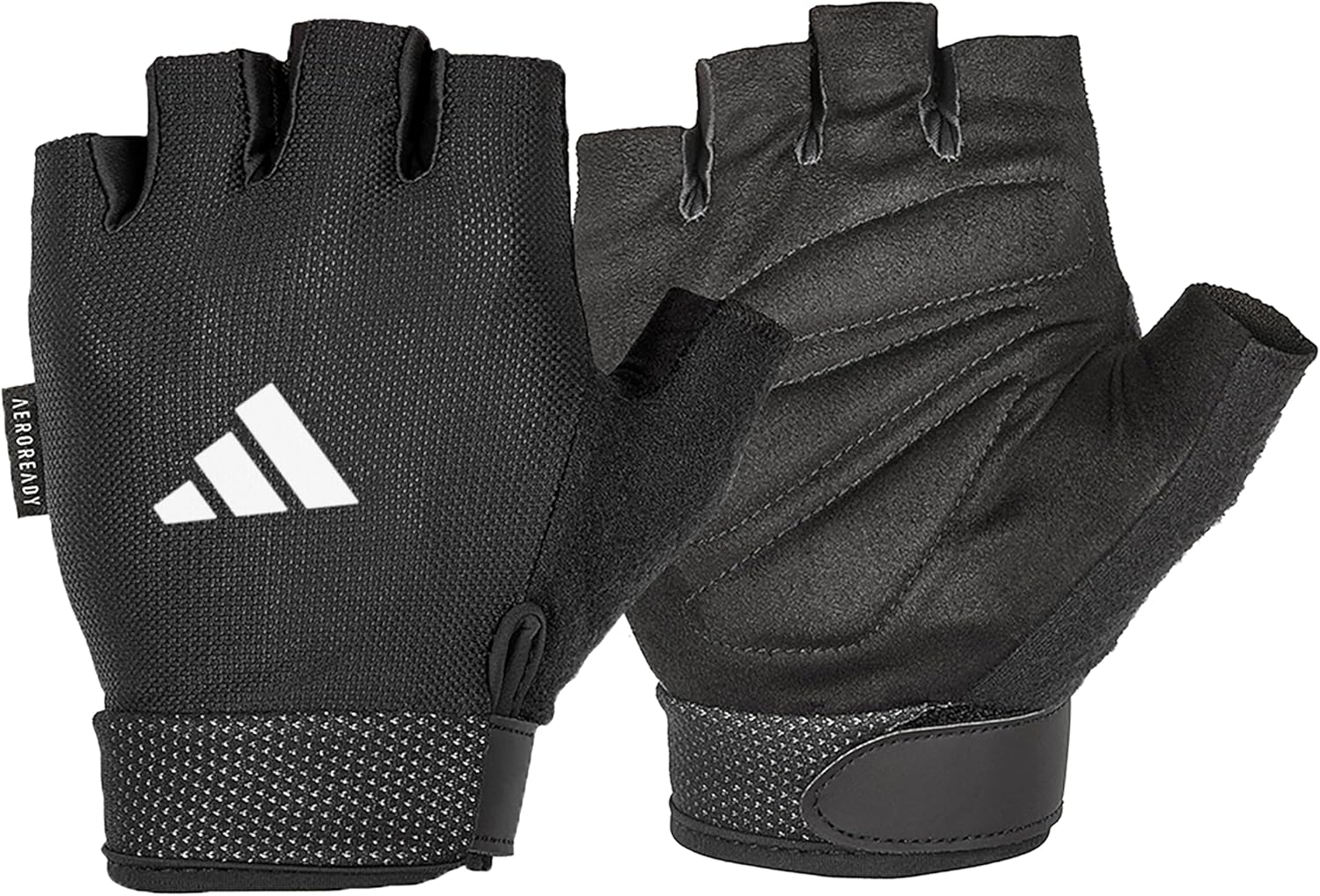 adidas Essential Weightlifting Gloves, Adjustable Fingerless Workout Gloves - Image 2